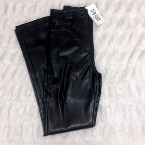 12TH TRIBE STRAIGHT LEATHER PANTS; size S
